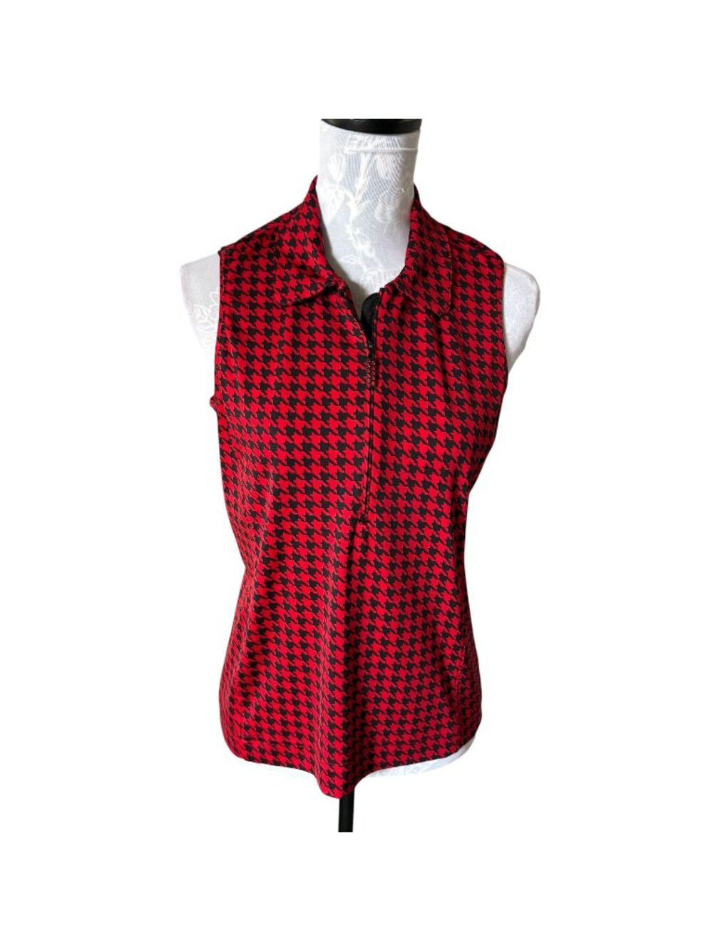 Sport Haley Womens Red Golf Top Sleeveless Red Black Medium